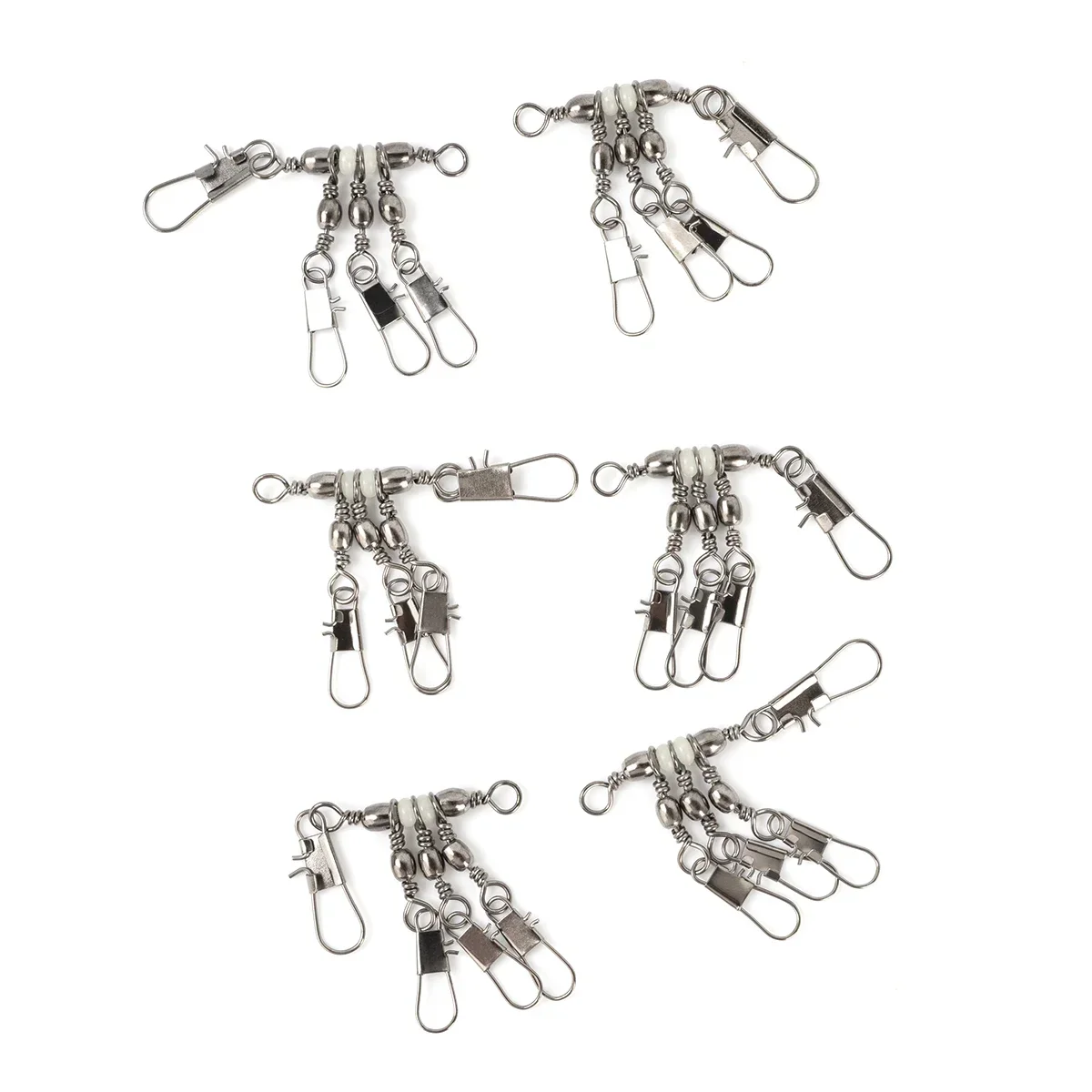 10Pcs/Set Fishing Connector Swivels Interlock Pin Pin Bearing Rolling Swivel Snap Swivel For Fishhook Carp Lure Accessories