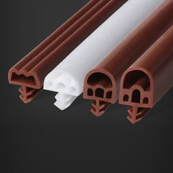 5M Wooden Door Sealing Strip Slot Type Porous Silicone Bedroom Door frame Door Seam Windproof Soundproof Adhesive Strip