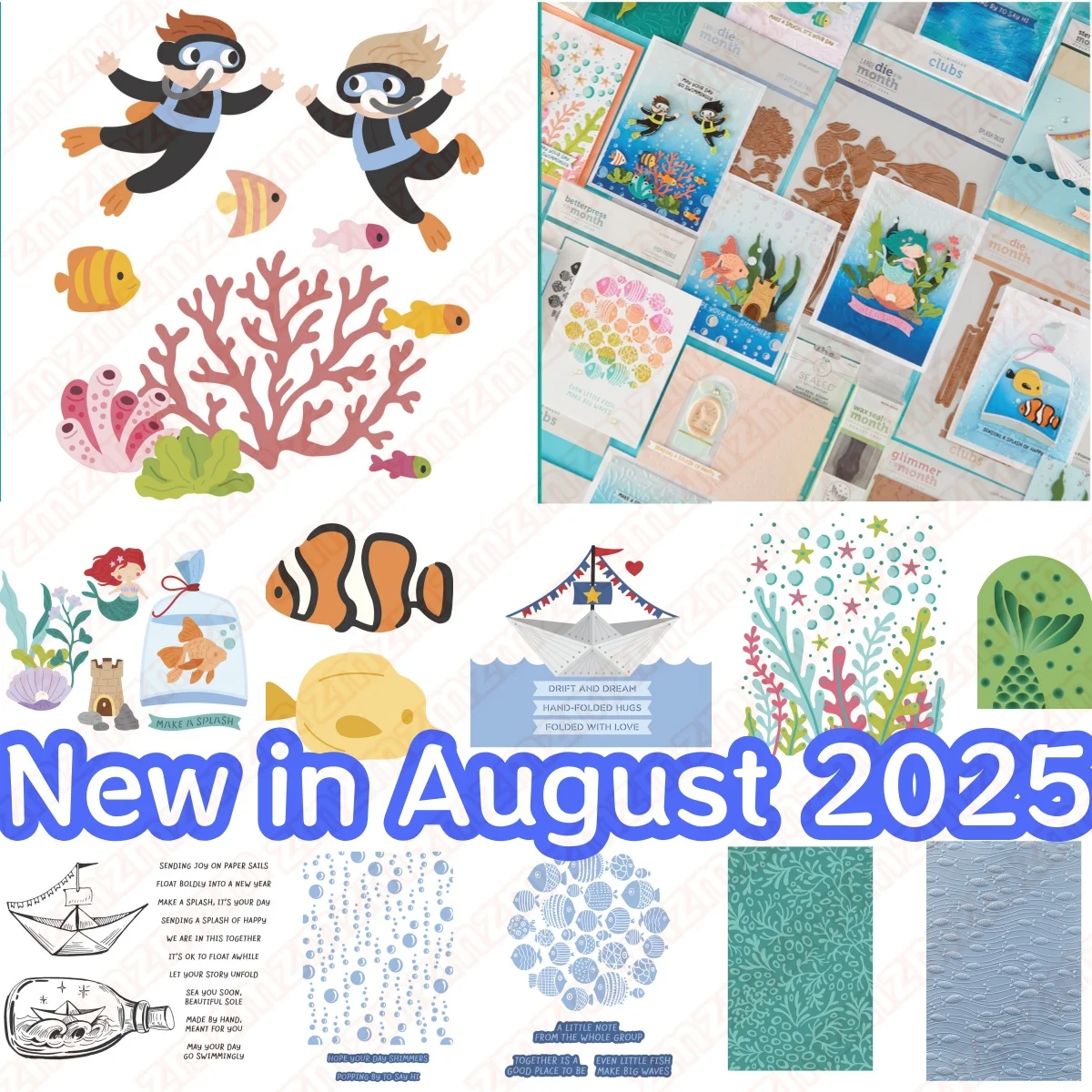 Matrices de découpe en métal pour plongée océan, poisson plié, points pliés, timbres clairs, pochoir, feuille chaude, cire pour bricolage, fabrication de cartes, Scrapbook