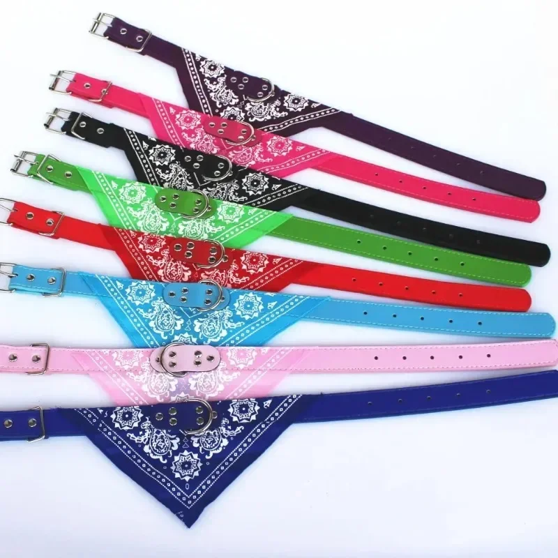 

Pet PU Collar Triangle Mouth Water Towel Cat Dog Collar Suitable for Small and Medium Sized Printing