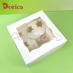 5-pack Cupcake and Bento Cake Box with Window Lid Treats Donut Dessert Baking Supply Case Birthday Wedding Anniversary Cake Slot
