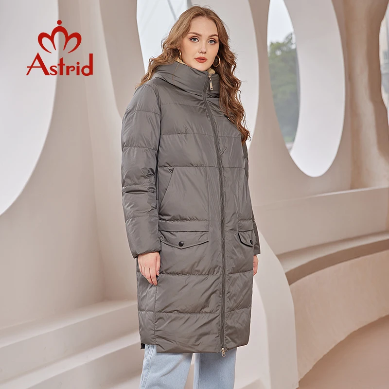 Astrid New Winter Jacket Women 2022 Loose Long Thick Fashion Large Pocket Design Oversize Parkas Hooded Women\'s Coat AR-E10286