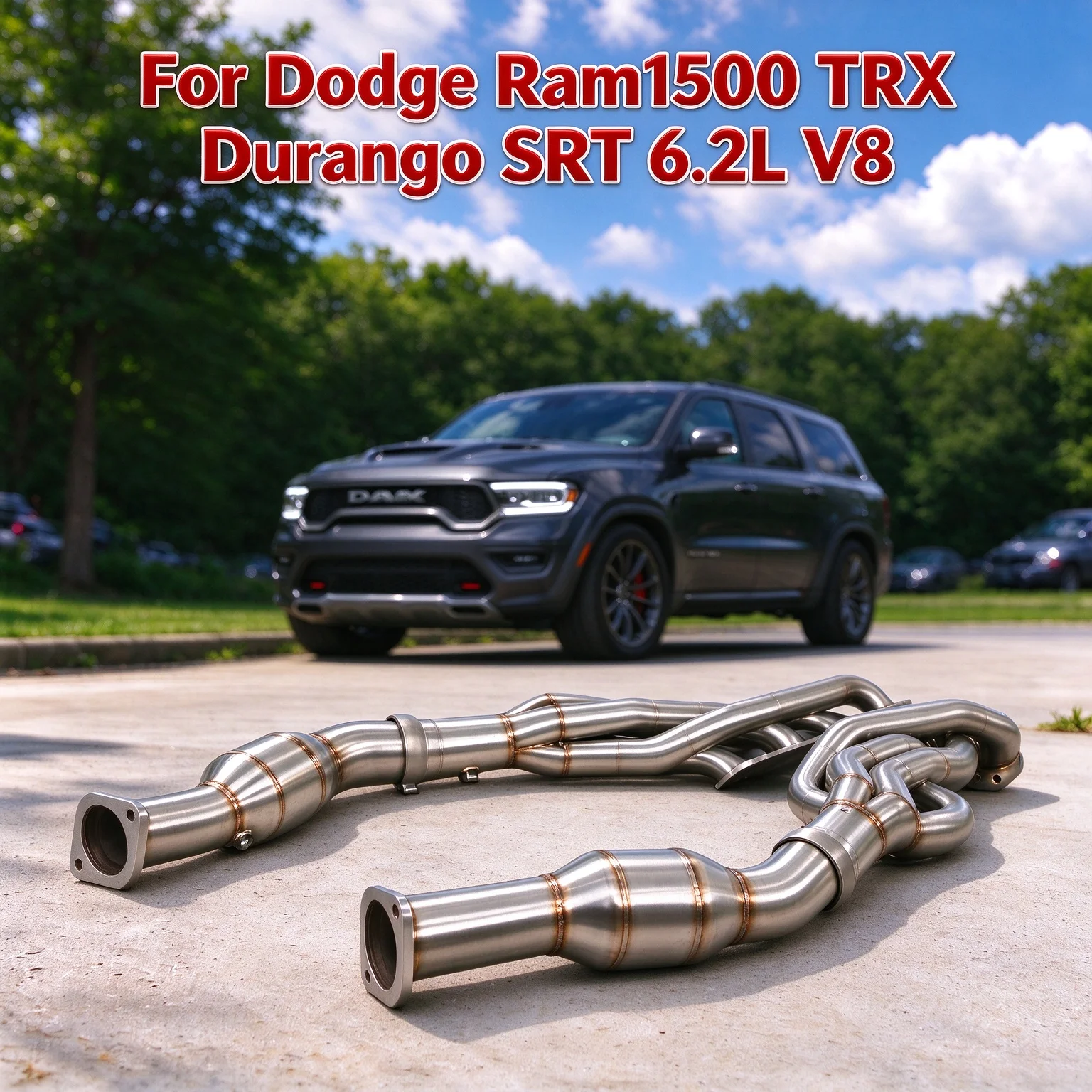 Stainless Steel Strip Exhaust Manifold Insulation Layer Catalytic Heat Shield For Dodge Ram1500 TRX Durango SRT 6.2L V8
