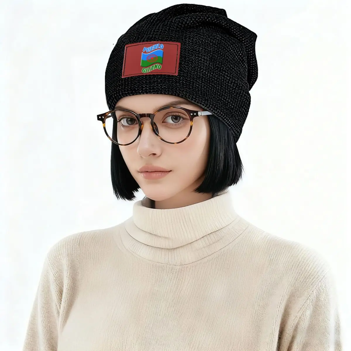 Gypsy Flag Romani People Warm Fleece-Lined Cap Fashion Bonnet Hat Autumn Winter Outdoor Beanies Hats for Unisex Adult