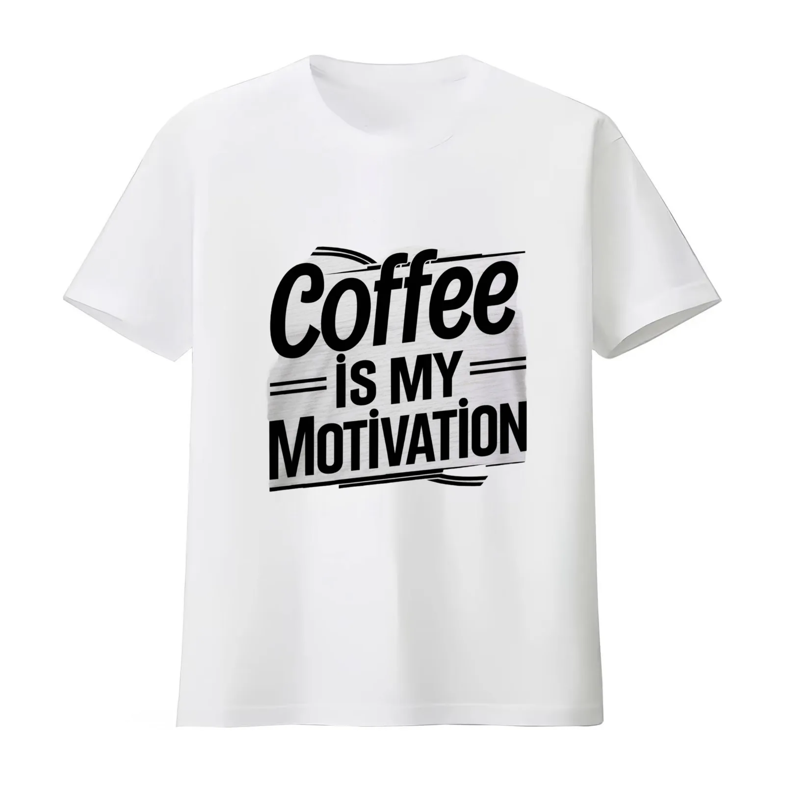 coffe is my motivation T-Shirt Summer Casual Cotton Tee Oversized Streetwear Tops Vintage Graphic Print Unisex Men Women