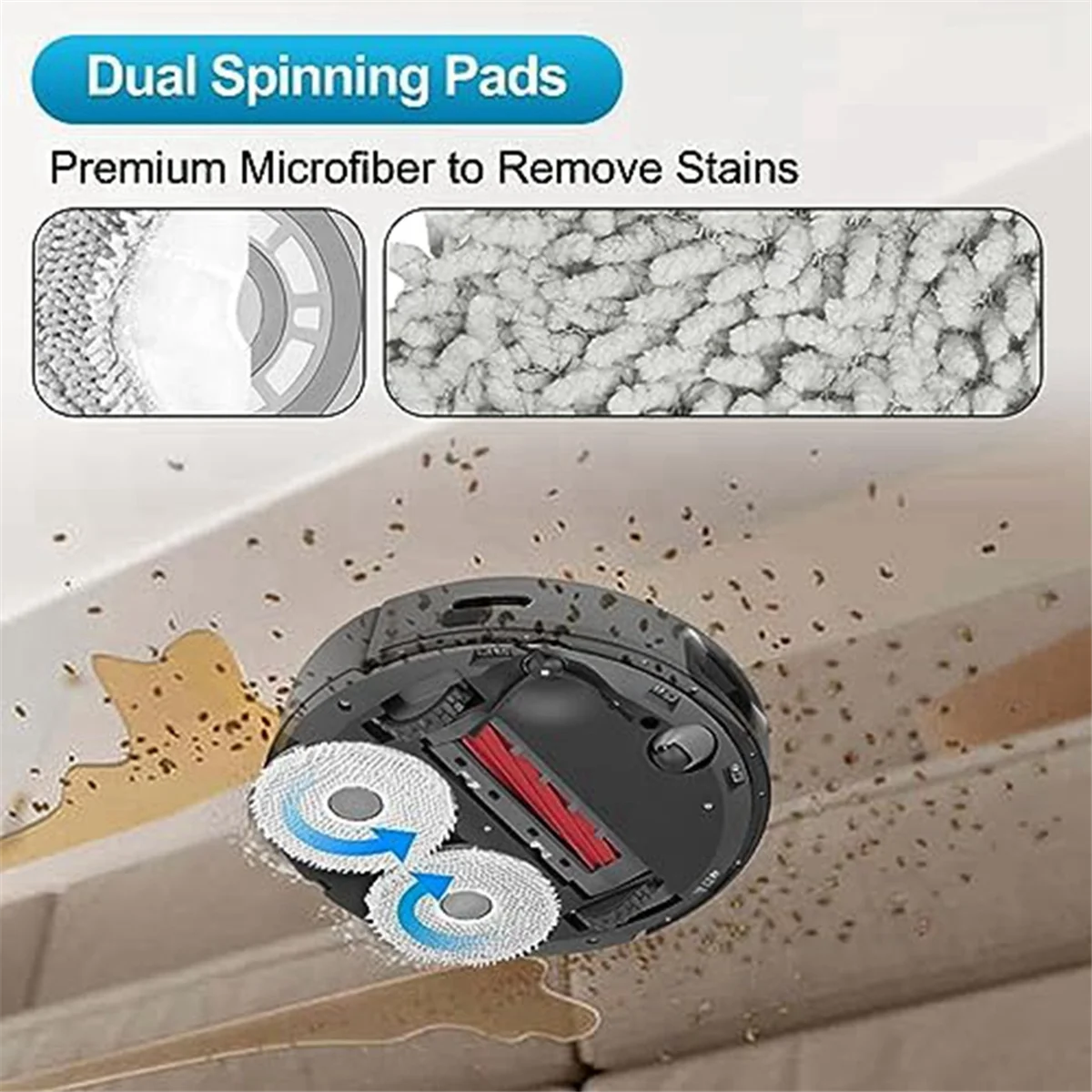 For Roborock Q Revo Accessory Kit Replacement Parts Kit with Main Brushes,Mop Pads,Dust Bags,HEPA Filters, Side Brushes