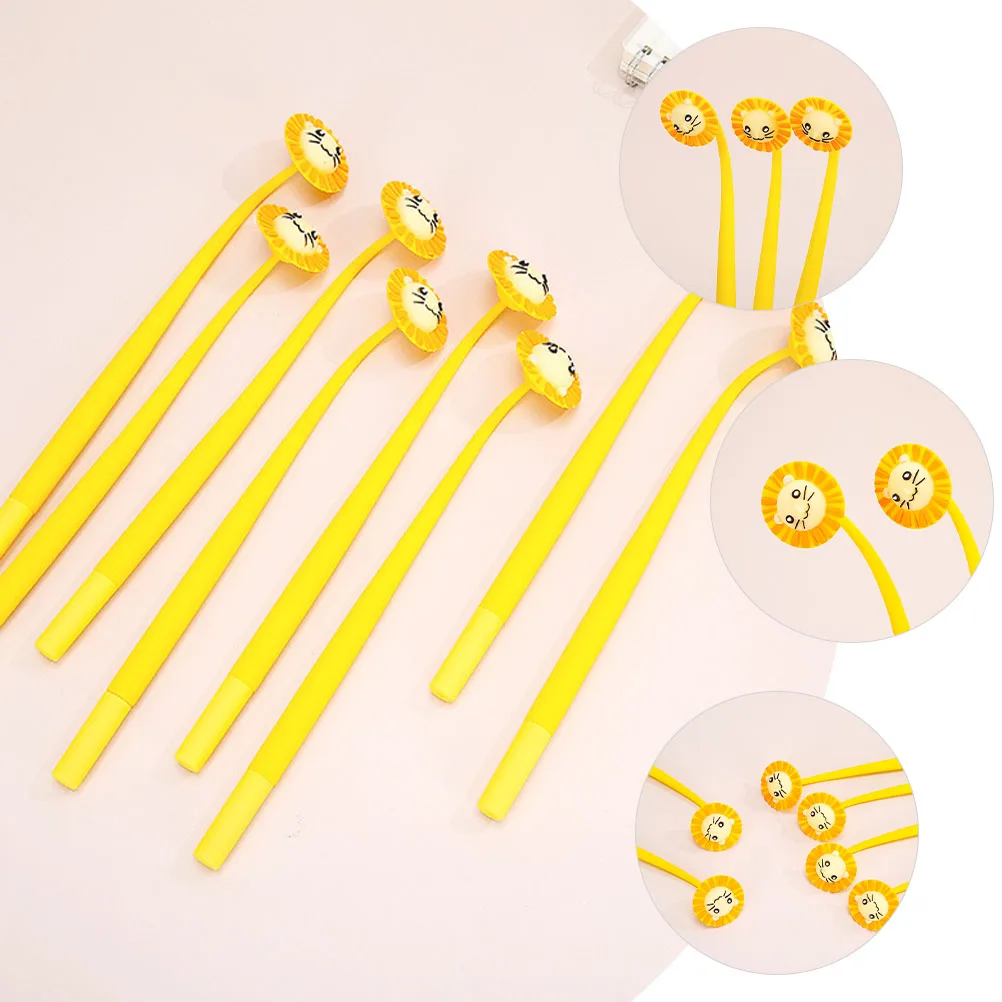 

10 Pcs Gel Ink Pens Signature Cartoon Lion Writing Multifunction Unique Student