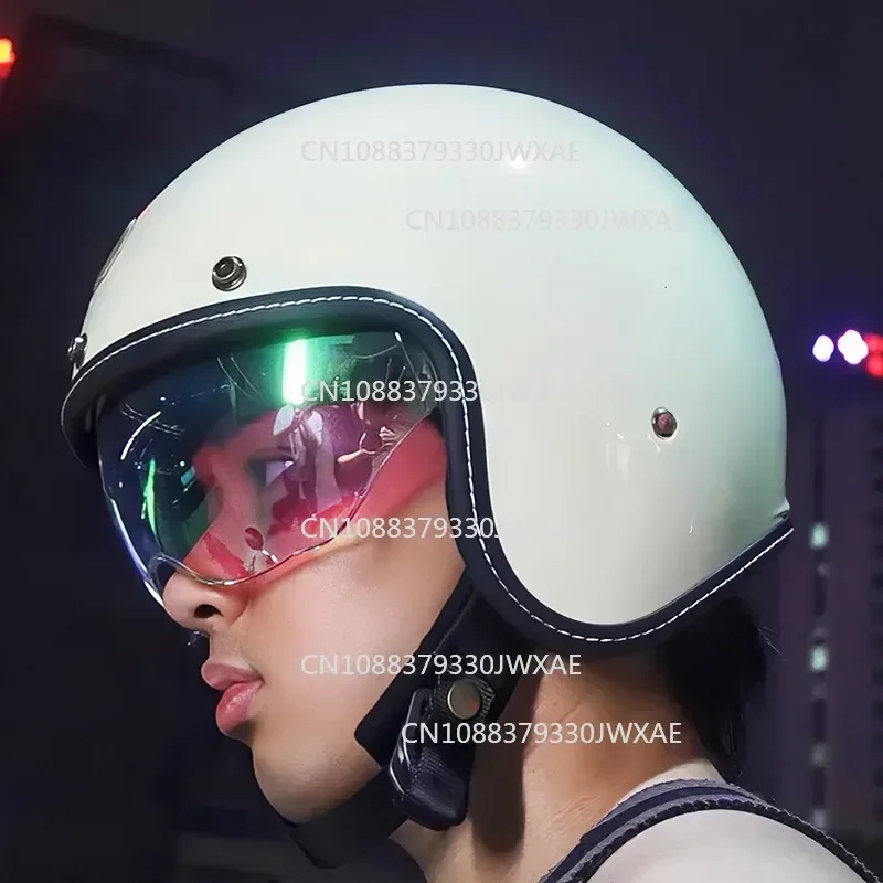 Capacete aberto aberto para homens e mulheres, retrô ORZ meio capacete, personalidade verão, moto