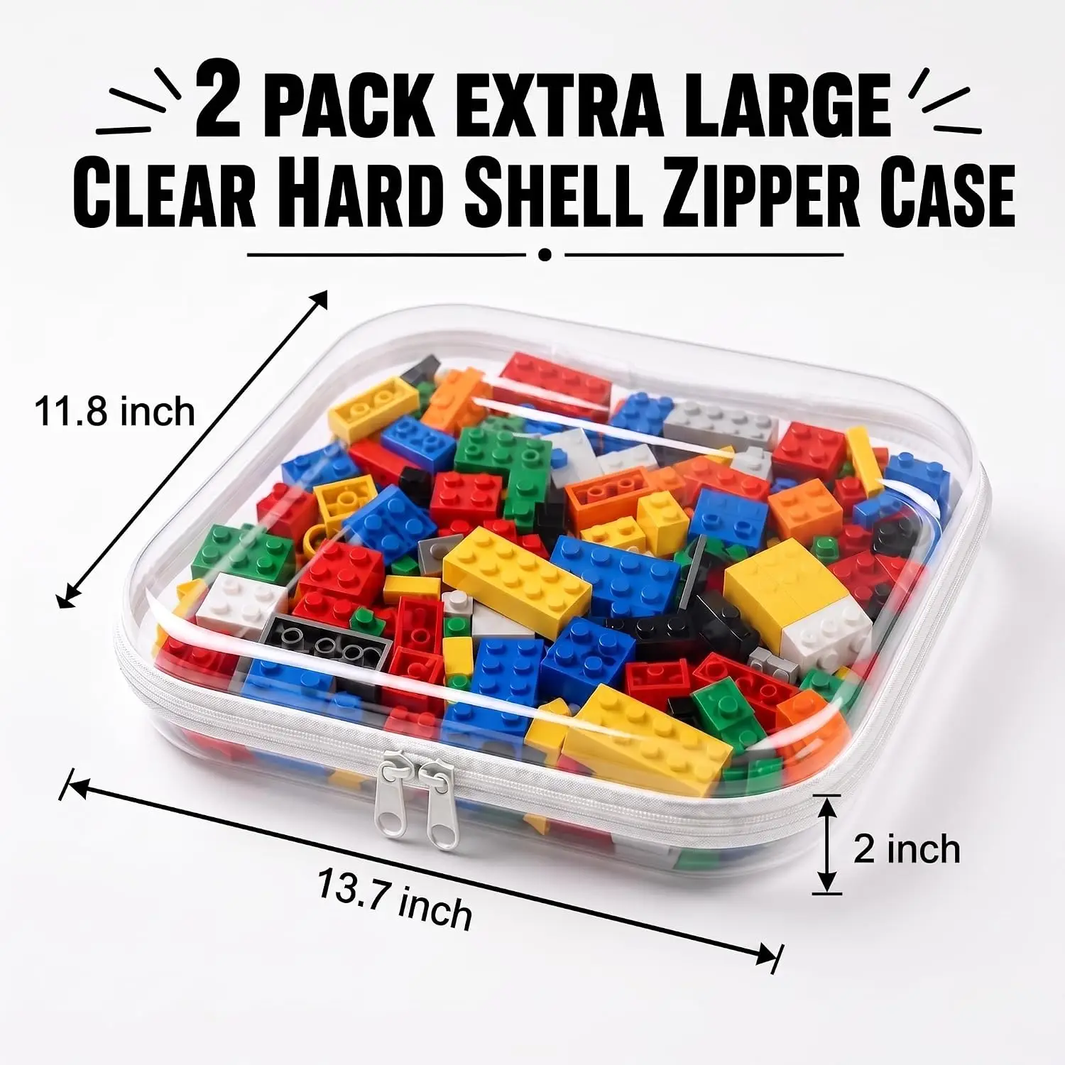 Clear Hard Shell Zipper Case, Extra Large Diaper Bag Organizer