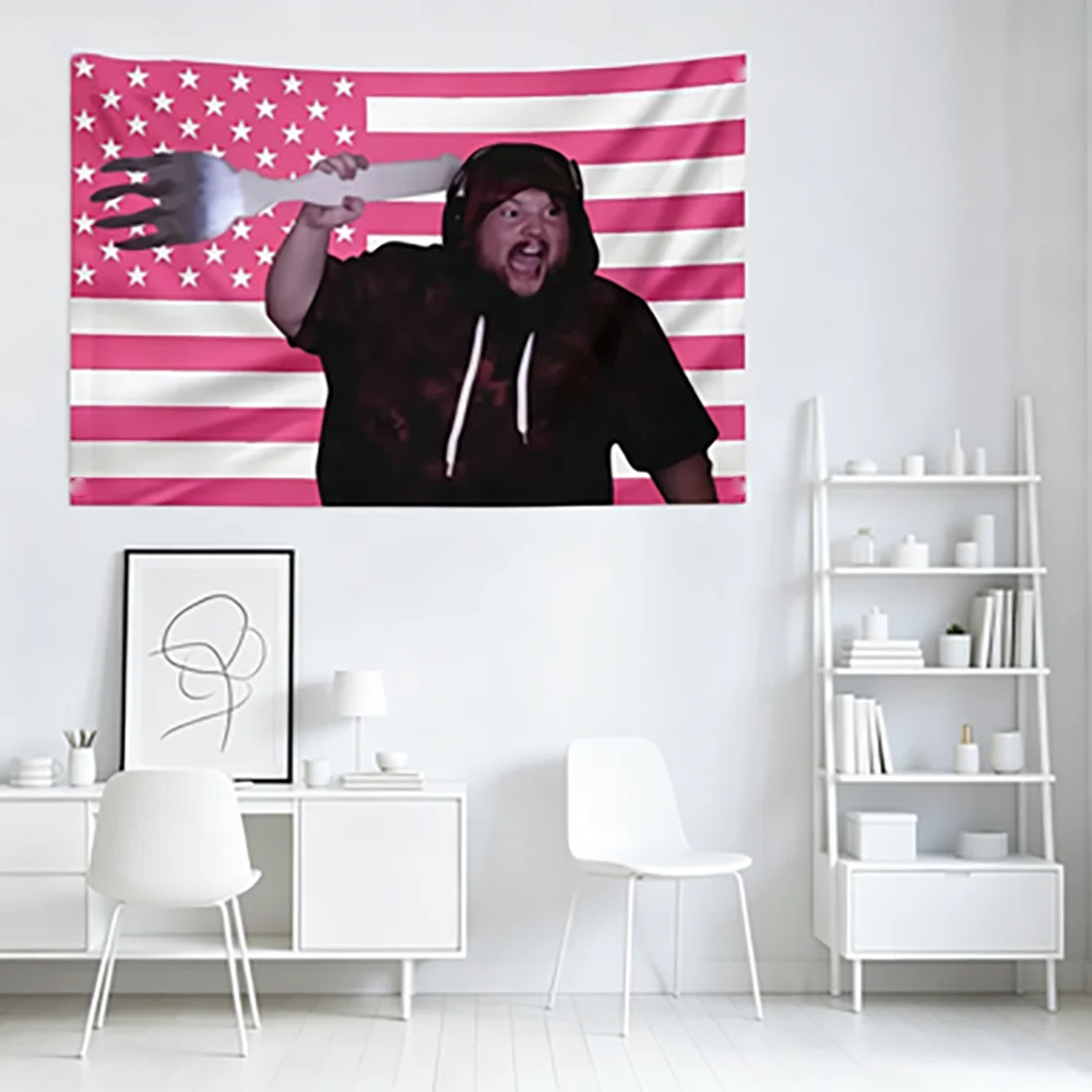 Caseoh 1pc Pink American Flag Tapestry Banner with 4 Eyelets Weather-Resistant Indoor Outdoor Decor Christmas Gift Idea