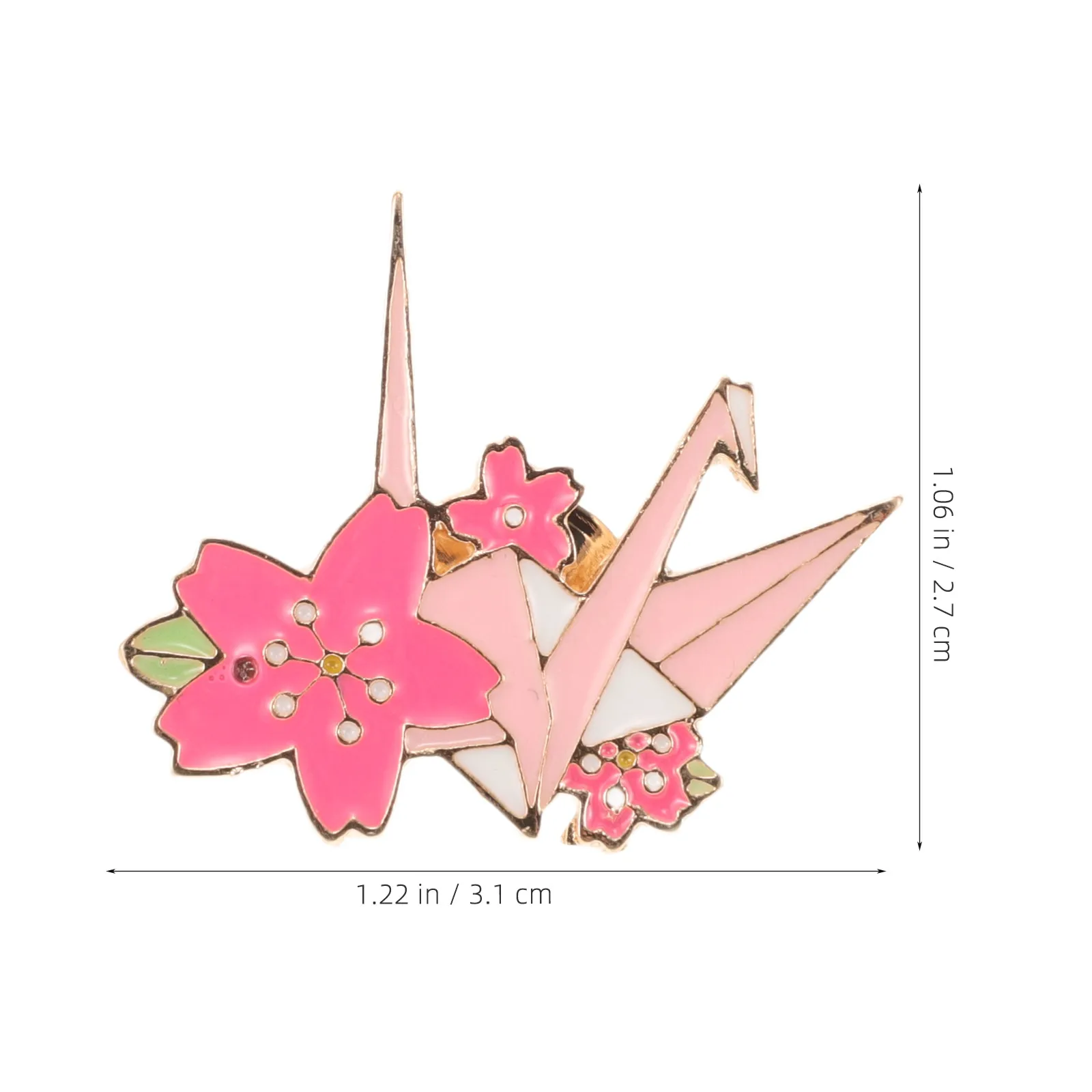 6Pcs Cherry Blossom Brooch Lightweight Alloy Crane Origami Pin for Cardigan Sweater Bag Clothing Decoration Kawaii Lapel