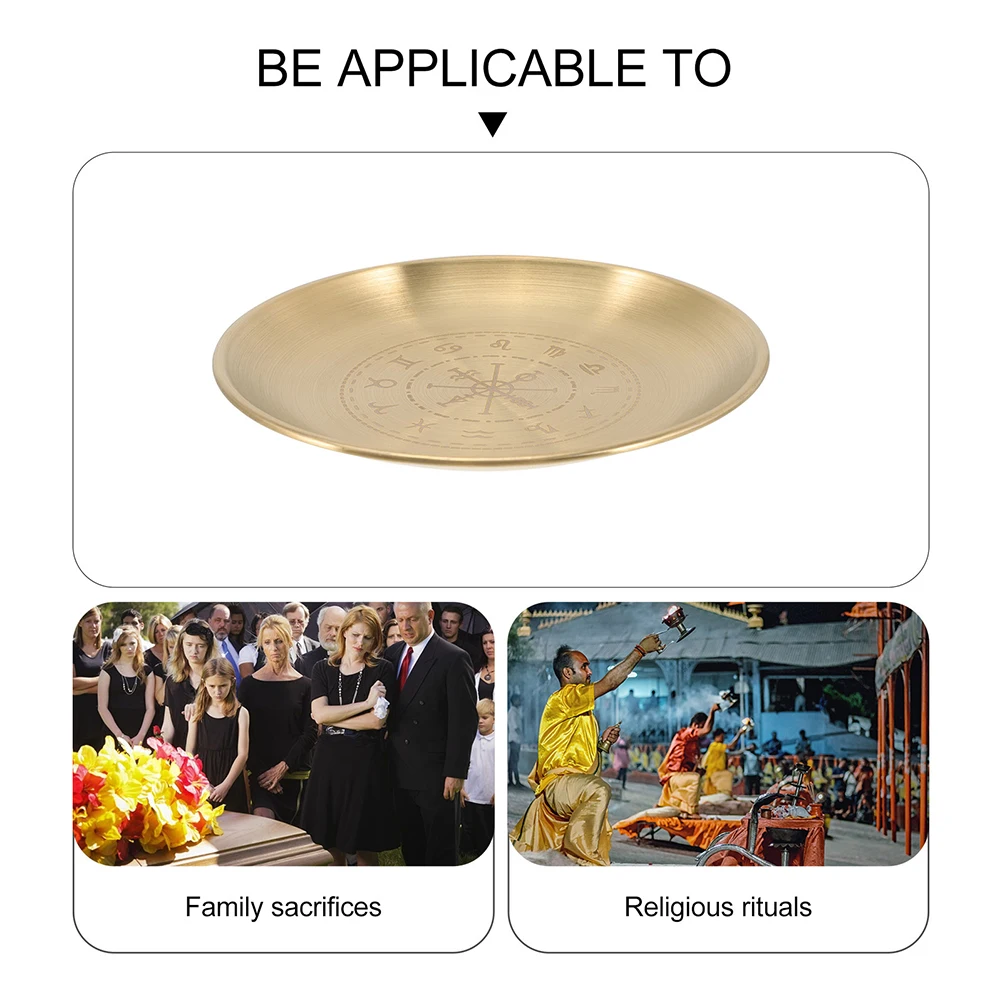 

2pcs Pentagram C Tray Brass Plate Household Altar Decorative Pentacle C leholder Religious Offering Storage