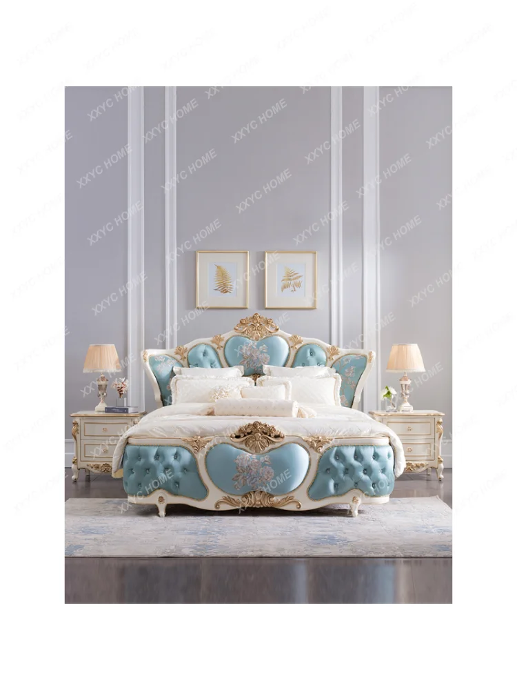 Furniture European-Style Solid Wood Bed Stool Bedroom Fabric Craft Tailstock Bed Simple Bedside Stool