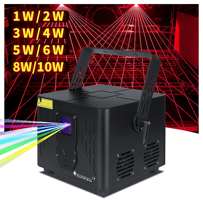 

SHTX 10W DMX ILDA Stage Laser Light For Concerts Nightclubs Weddings Disco Parties 8W 6W RGB 3D DJ Laser Show Effects Lights