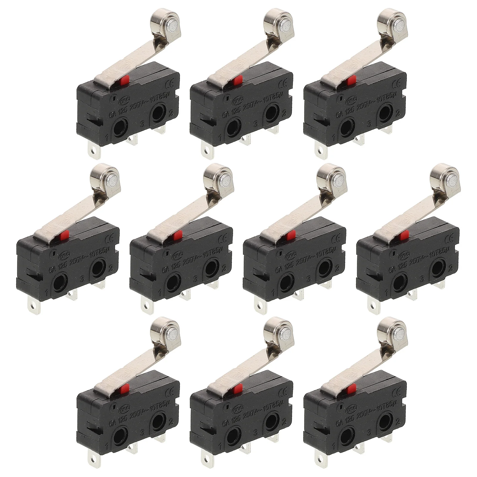 

10pcs Micro Universal Appliance Switch Limit Switch With Lever Arm Ppa Metal Material Electrical Control Equipment