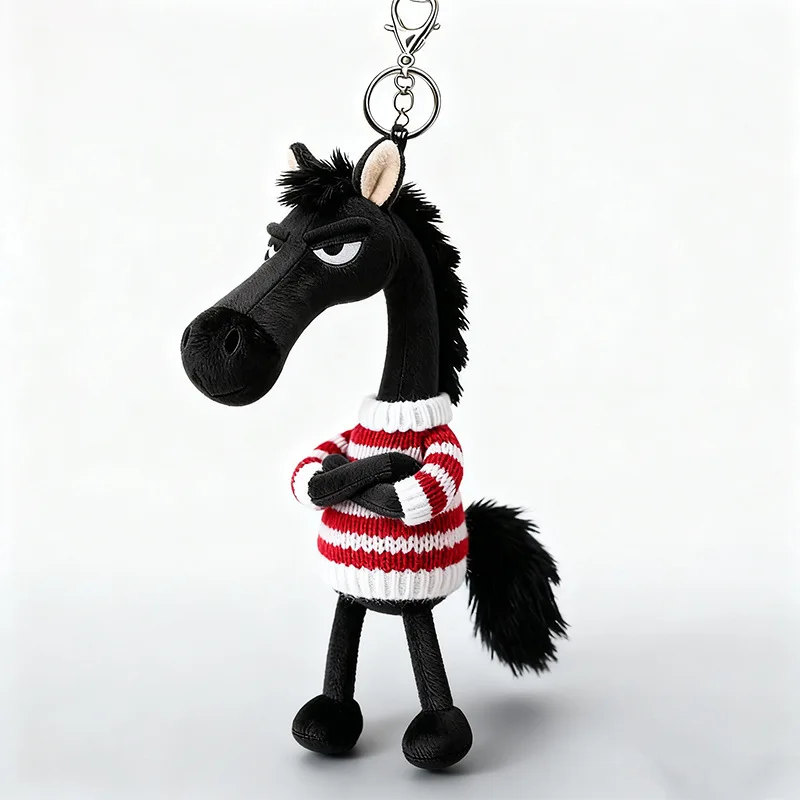 

Year of the Horse Mascot Dark Horse Pendant Sky Selection High Cold Gift Plush New Bag Hanging Keychain