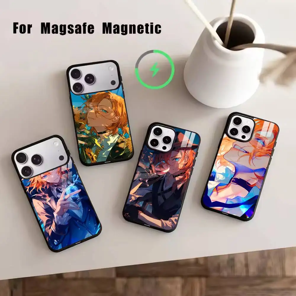 

Bungo Stray Dogs N-Nakahara Chuuya Phone Case For iPhone17,16,15,14,13,12,11 Plus,Pro Magnetic with Magsafe Wireless Charging
