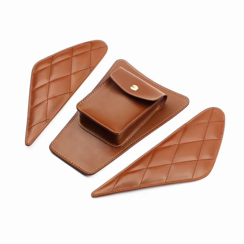 Motorcycle Gas Tank Leather Bag Dash Console Center Pouch Bag