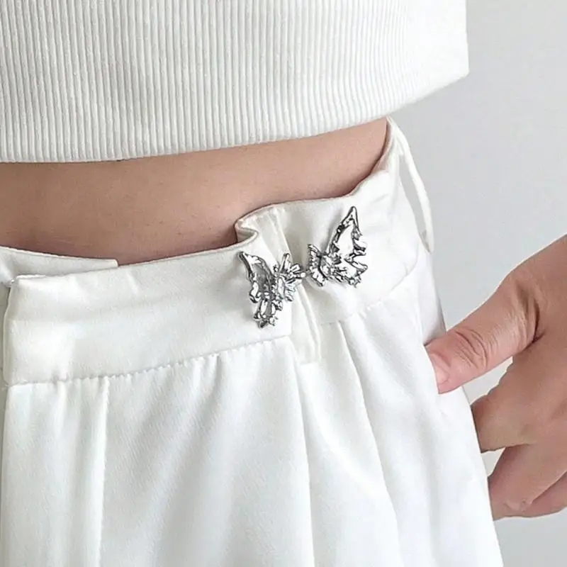 New Butterfly Waist Buckle Fashionable and Simple Waist Accessory Detachable Non Stitching Button