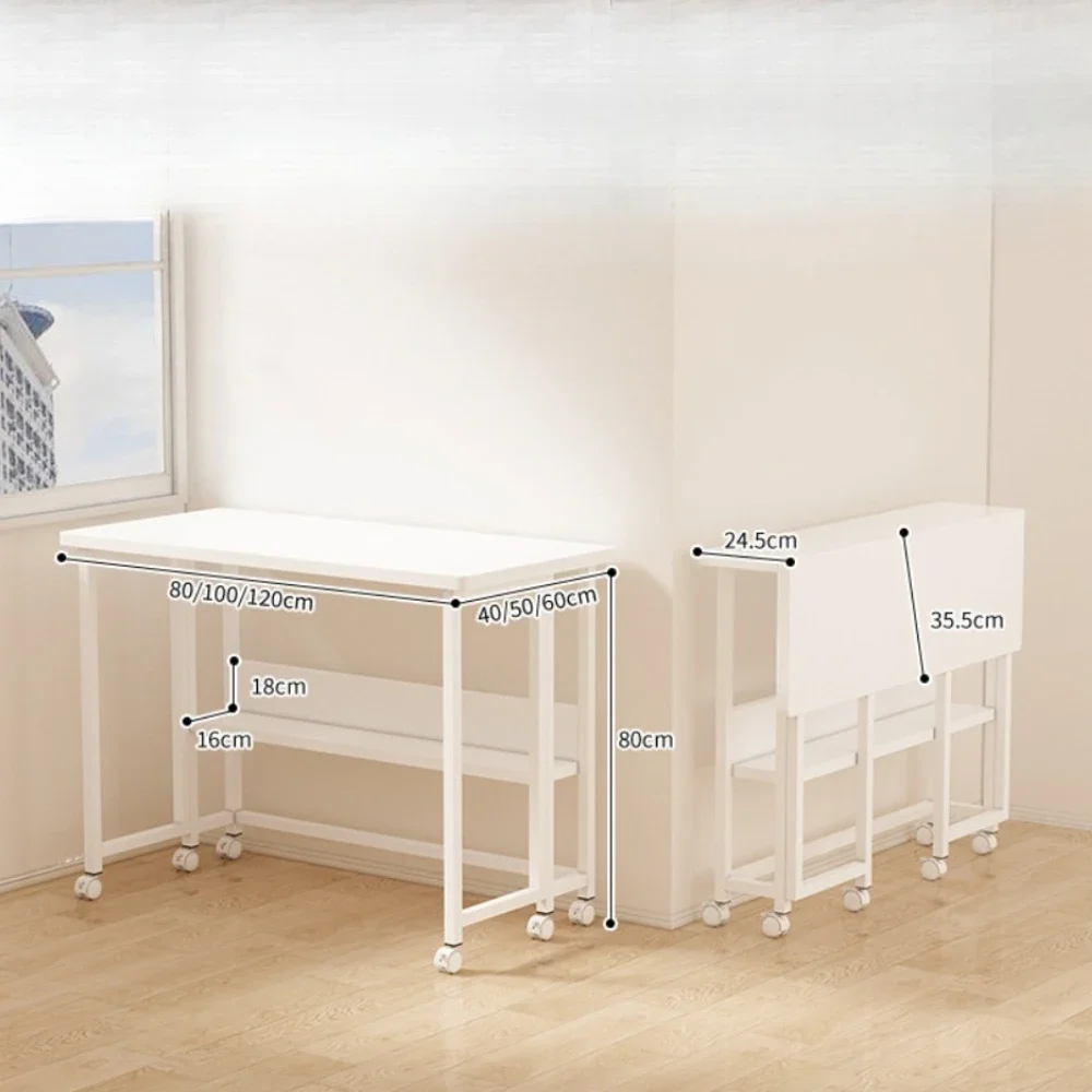 مكتب كمبيوتر قابل للطي مكاتب كمبيوتر للدراسة للمكتب المنزلي مكتب متعدد الوظائف قابل للطي مكتب غرفة نوم بسيط ومستقر #6