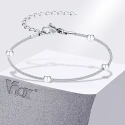 Vnox Women's Satellite Chain Bracelets, Never Fade Stainless Steel Snake Link Chain Wristband Simple Jewelry