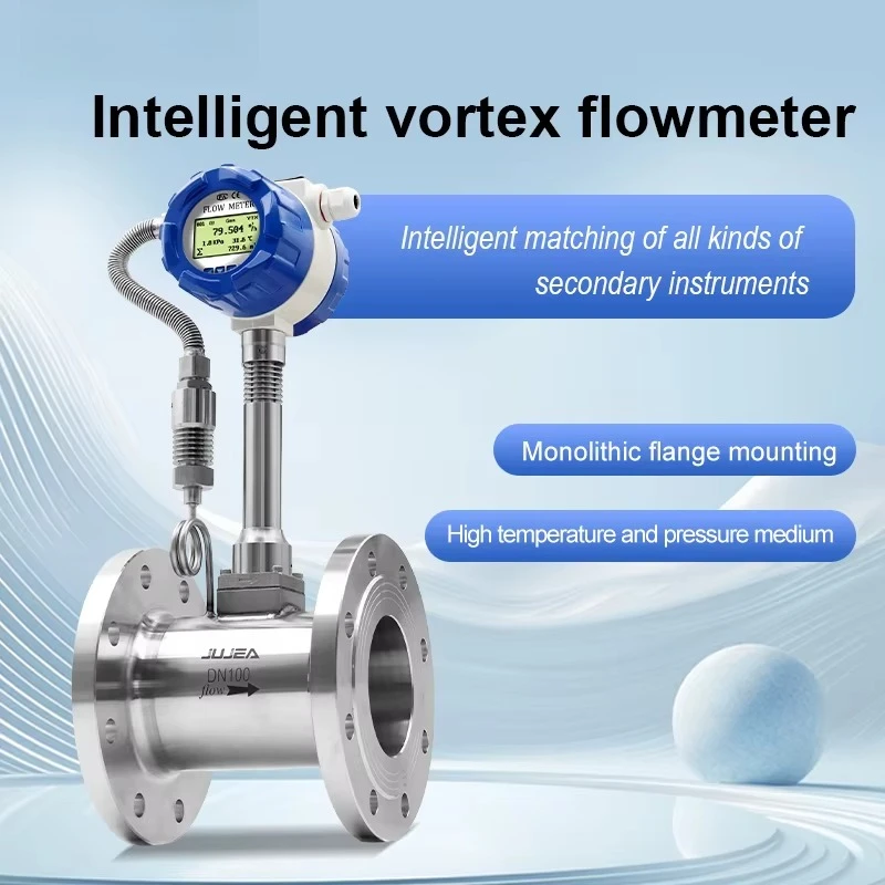 

Hot Sale Vortex Flow Meter 4-20mA Pulse RS485 Signal Output Liquid Flowmeter Temperature and Pressure Compensation