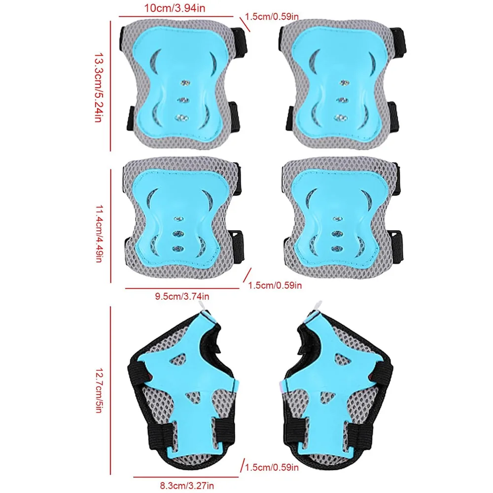 Kids Knee Pads Elbow Pads Age 3-7 Toddler Boys Girls, 6 In 1 Protective Gear Safety Set with Wrist Guard for Skating Cycling Ne