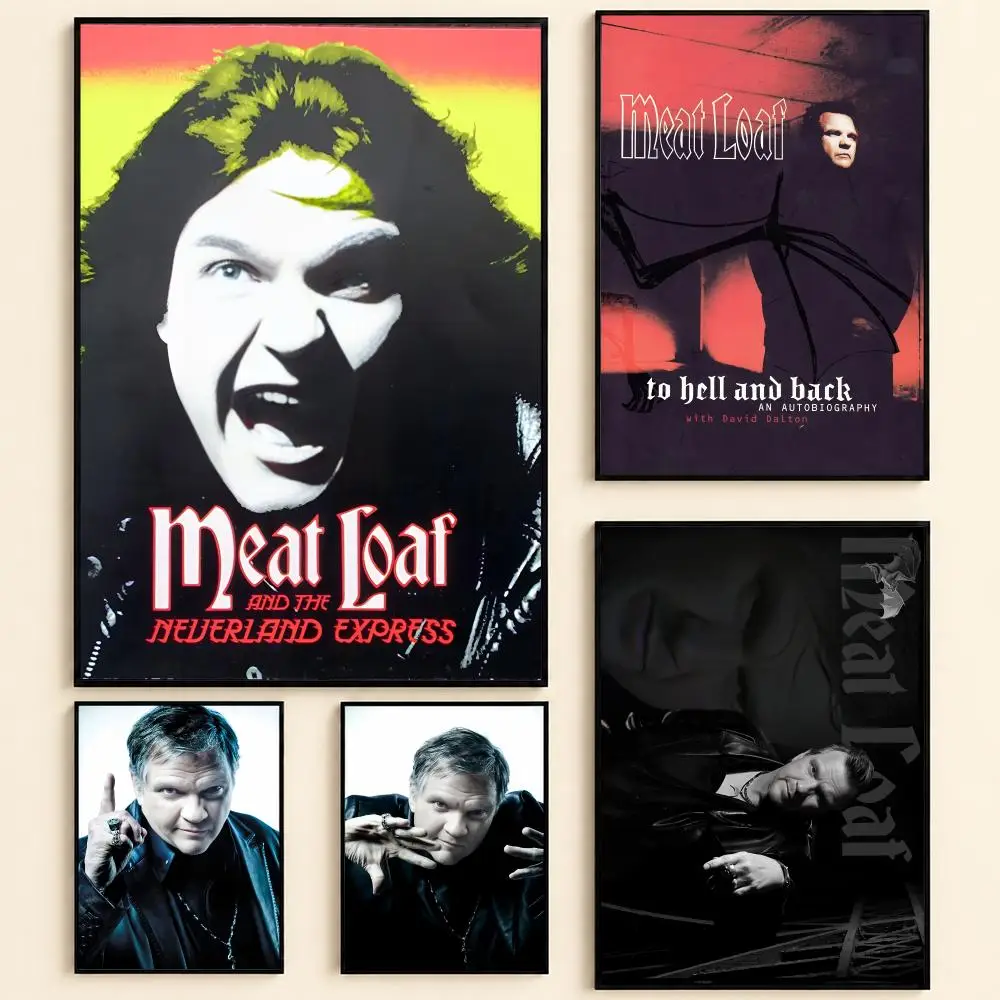Meat Loaf 80s Classic Rock Singer Poster Self-adhesive Art Waterproof Paper Sticker Coffee House Bar Room Wall Decor
