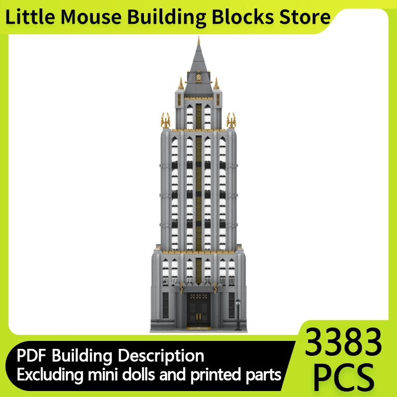 

City Street View Model MOC Building Bricks Art Deco Skyscraper Modular Technology Gifts Holiday Assemble Children Toys Suit