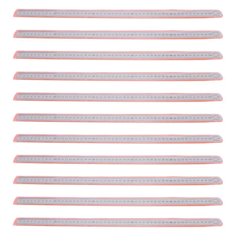 10X Groove Right Stainless Steel Metric Ruler 50 Cm Stainless Metric Ruler-B61B