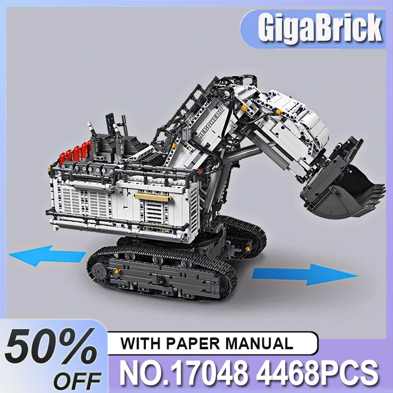 

MOULD KING 17048 Technical R9800 Excavator Remote Control Building Blocks APP Crawler Excavator Bricks Toys Kids Gift