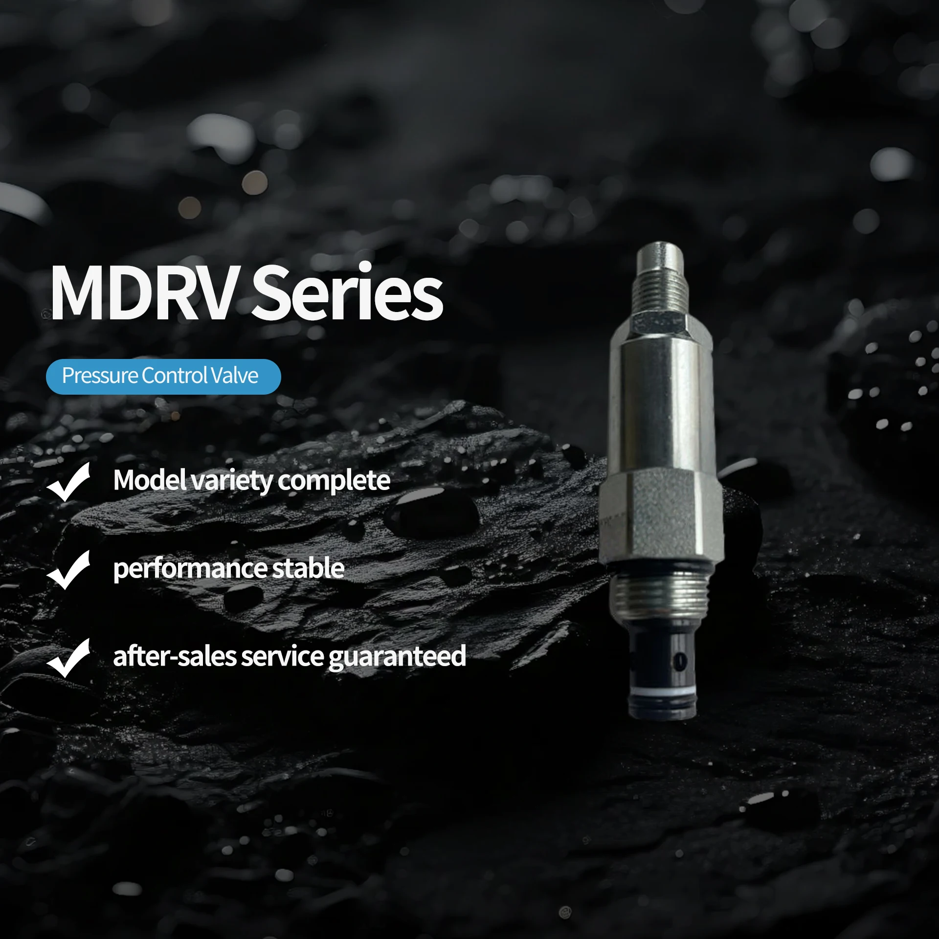 MDRV Series Pressure-regulating Hydraulic Valves; Maximum Pressure 400 Bar, Flow Rate 180 L/min; CE and RoHS Certified.