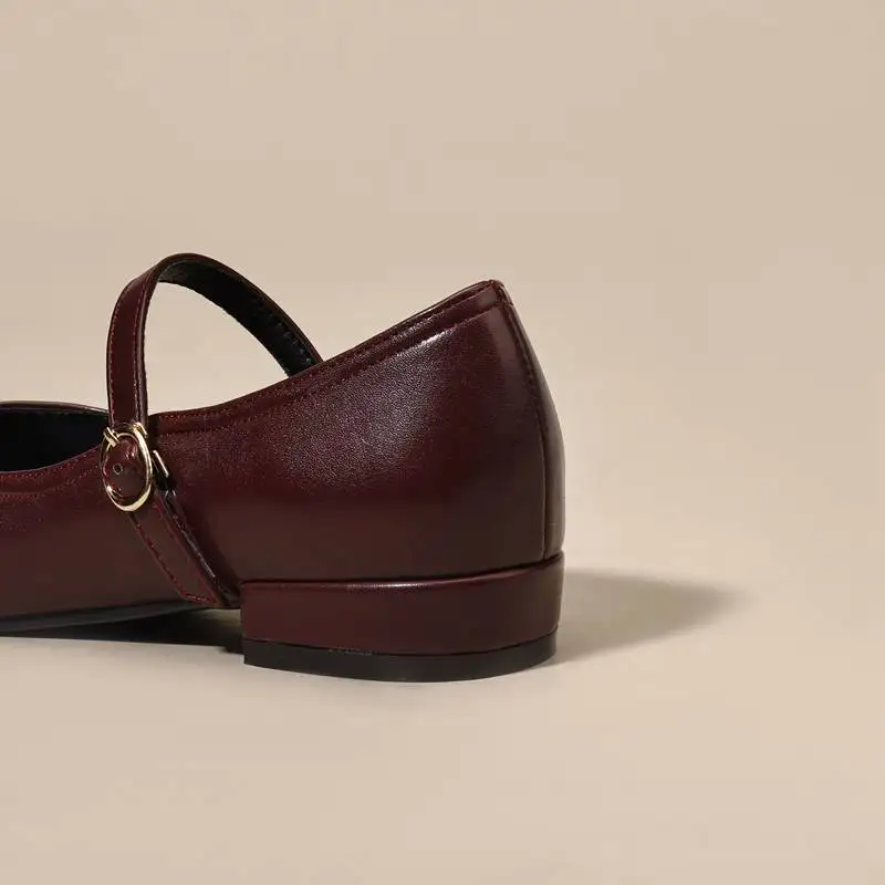 REAVE CAT 2023 Design Women Flats Pointed Toe Buckle Straps Elegant Female Shoes Soft Comfortable Solid Large Size 40 41 42 43