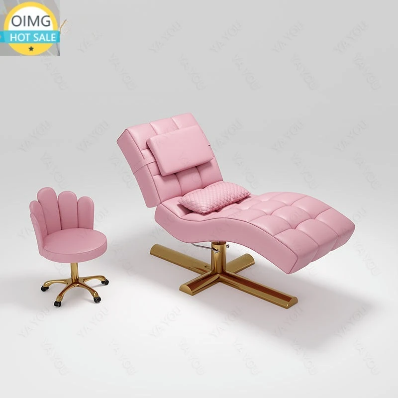 Pink Base Customizable Color Eyelash Extension Spa Lash Bed Beauty Massage Bed for Beauty Salon