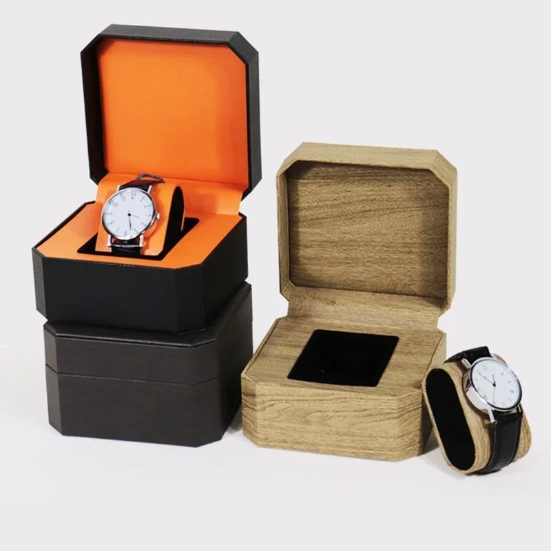 Vintage Watch Case PU Leather Watch Storage Box Stylish Watch Container Jewelry Collection Display Box Outdoor Travel 2024 image 2