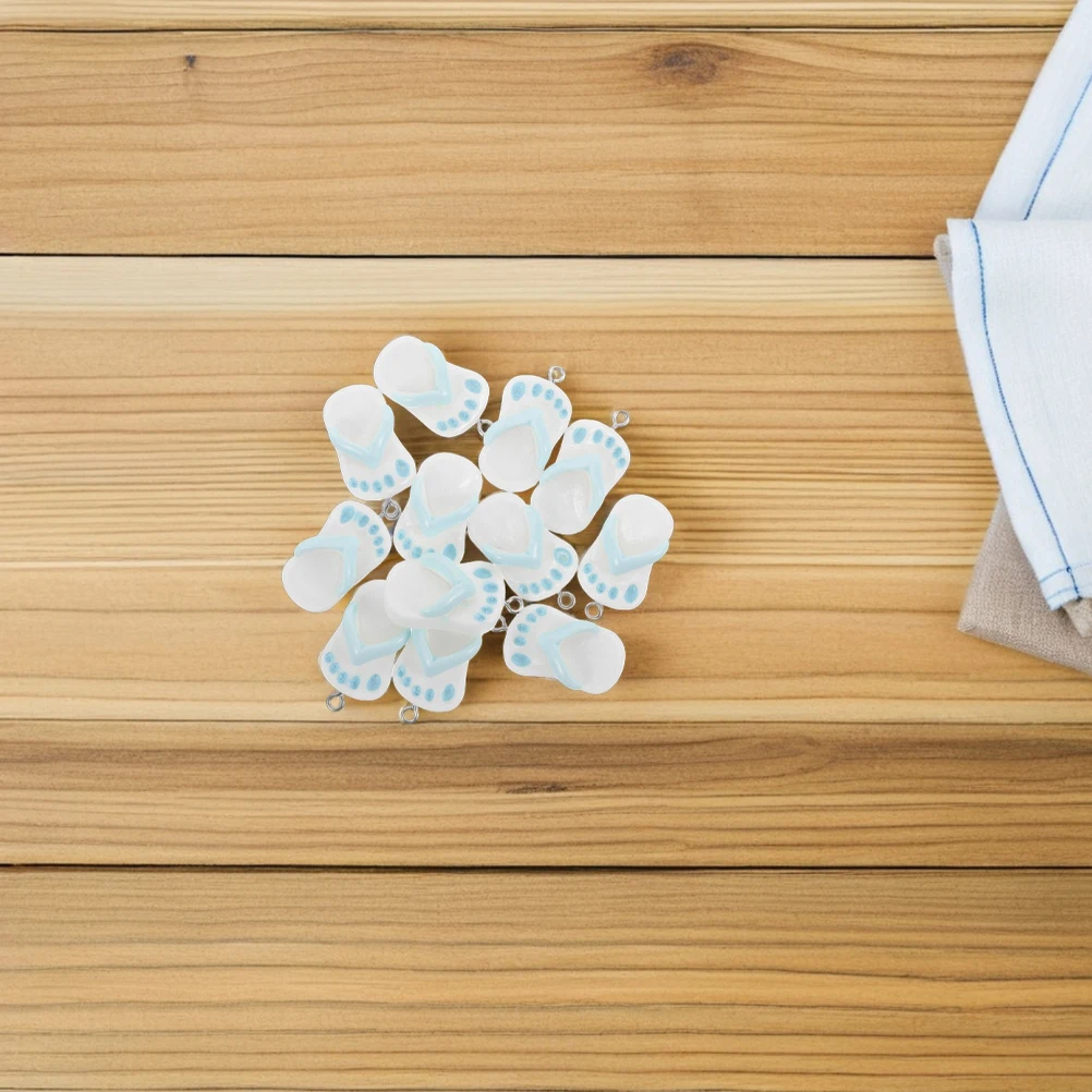 

24Pcs Simulation Slipper Keychain Resin Cute Mini Fake Slippers for Bag Pendant Purse Charm DIY Jewelry Making Accessories