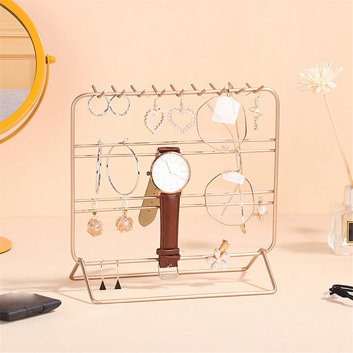 FZFZ ジュエリースタンドホルダー イヤリングとネックレスディスプレイスタンド ブレスレットディスプレイ、ジュエリーオーガナイザー