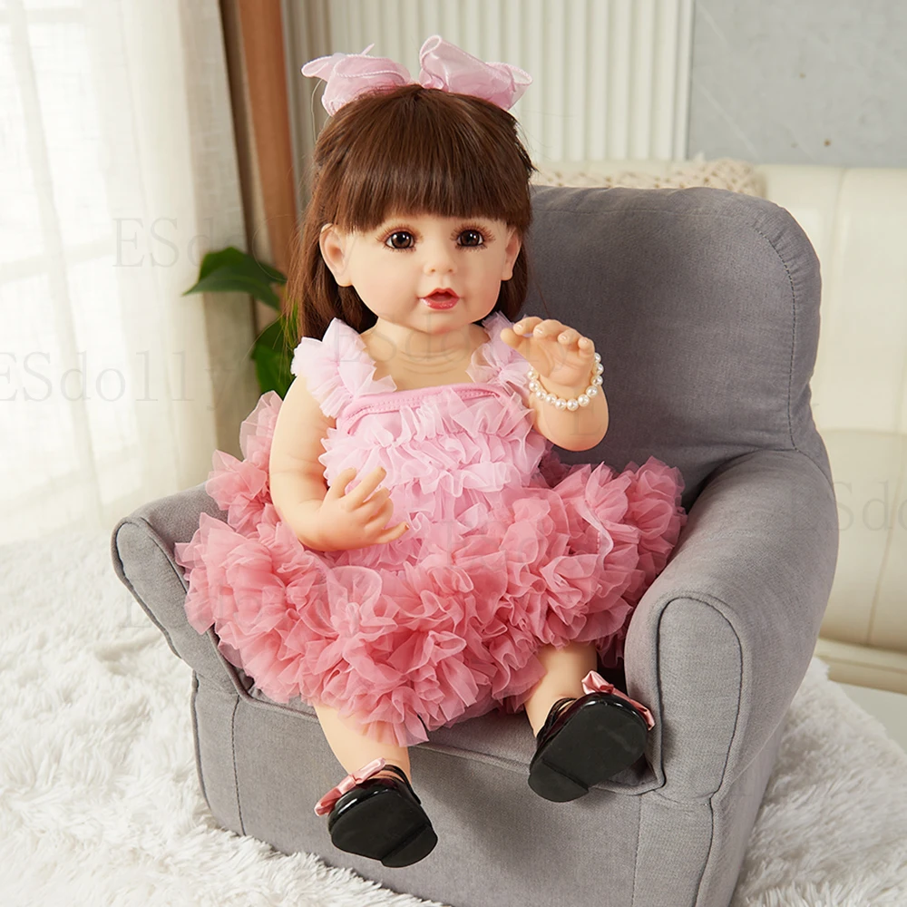 20in 55cm Reborn Baby Doll Girls Realistic Full Vinyl Bridal Gift Dolls Toddler Children Toys Real Doll Lifelike Handmade DIY