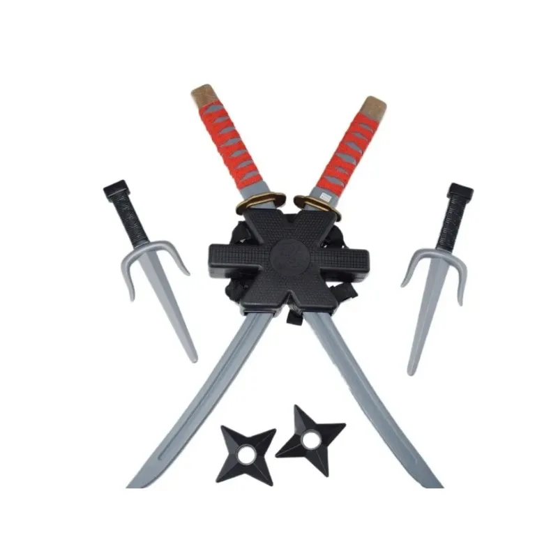 56cm Halloween Samurai Ninja Plastik Retro Langschwert Deadpool Cos Doppelschwert Puppen Cosplay Spielzeug Geschenk – Detail 2