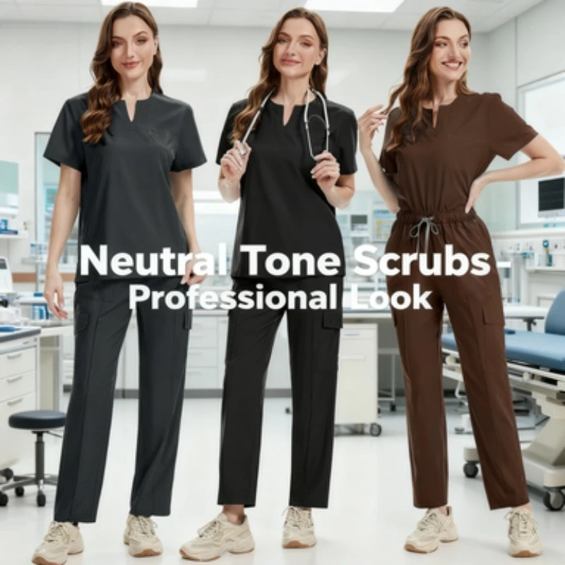 ユニセックスVネックオーバーオール - 医師や看護師向けの速乾性手洗いユニフォーム 薄手で無地の作業服