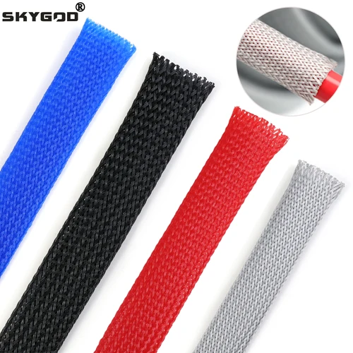 Imagen 1 del producto Funda trenzada expandible PET de 1 ~ 50m, 2, 4, 6, 8, 10, 12, 14, 16, 20, 25 ~ 40mm, funda protectora aislante para Cable de alta densidad