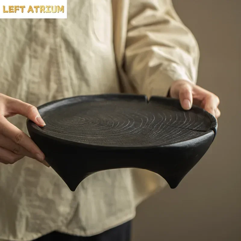 Solid Wood Charcoal Tea Table Chinese Style Air-Dried Bubble Plate Teapot Base Heat Proof Mat Home Creative Tea Table