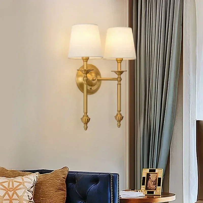 

American Bedroom Bedside Lamp Mirror Front Light Simple Living Room Villa Clubhouse Wall Lamp