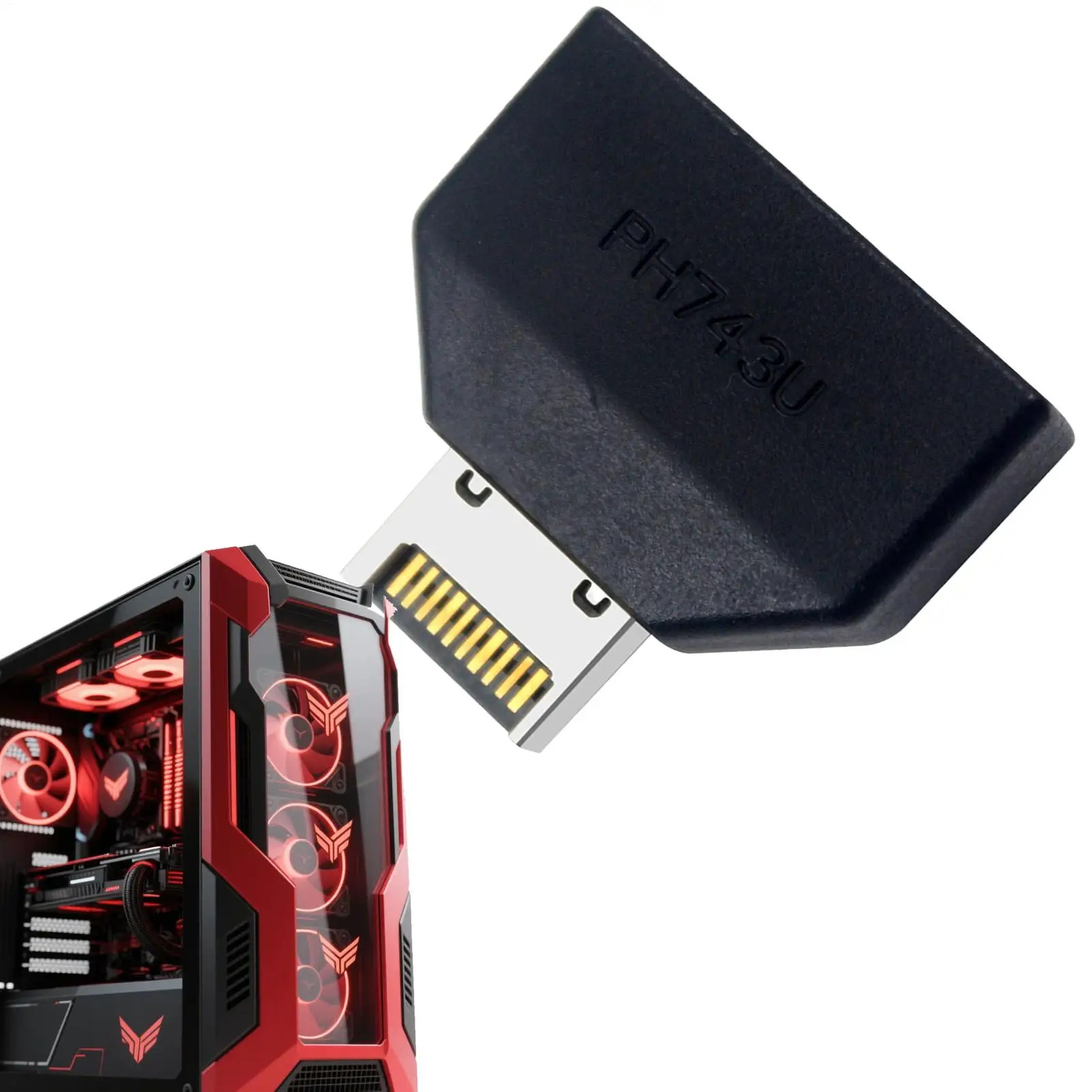 

Два адаптера переднего USB-порта Два передних панели Преобразователь расширения типа A Type-C Стабильный разъем передачи Внутреннее расширение для