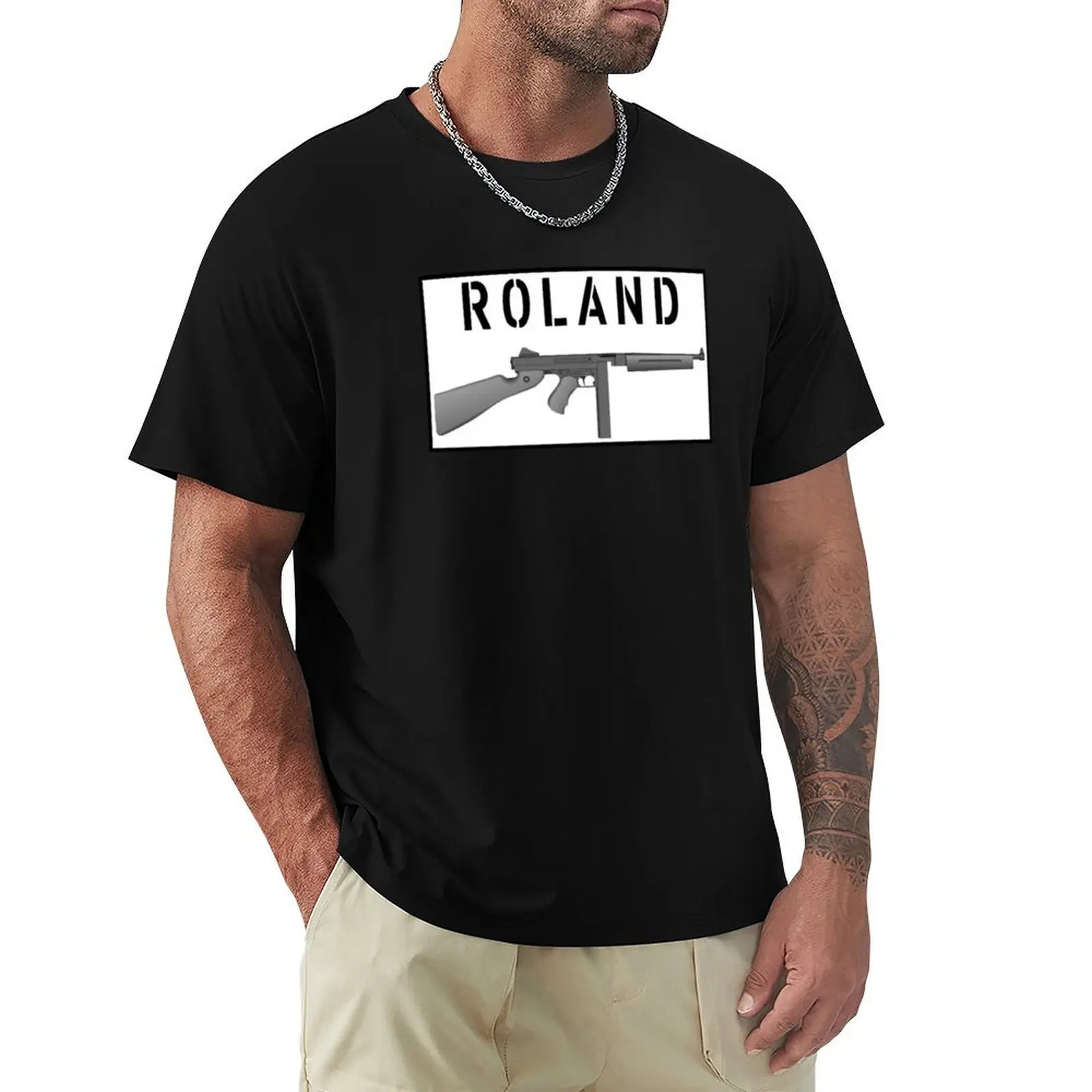 

Roland the Headless Thompson Gunner T-Shirt Stain Resistant Casual Tee