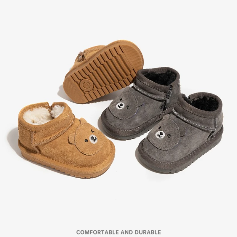 

Брендовые ботинки для девочек 2025Осенние новые милые детские зимние ботинки для девочек с бархатной детской зимней обувью на мягкой подошве для мальчиков Botas