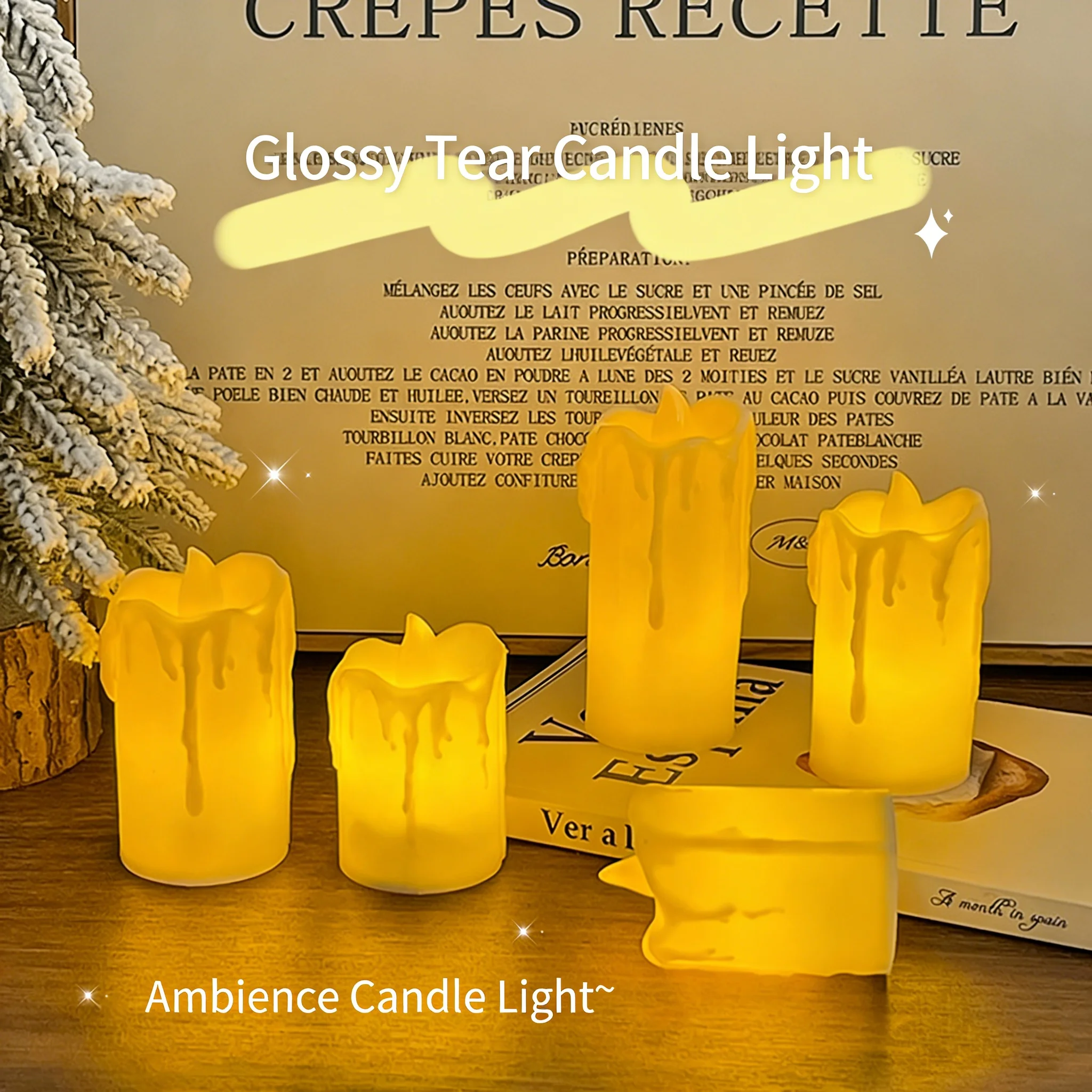 Simulated electronic candle light,LED wavy mouth, teardrop electronic candle light, wedding romantic decoration atmosphere light