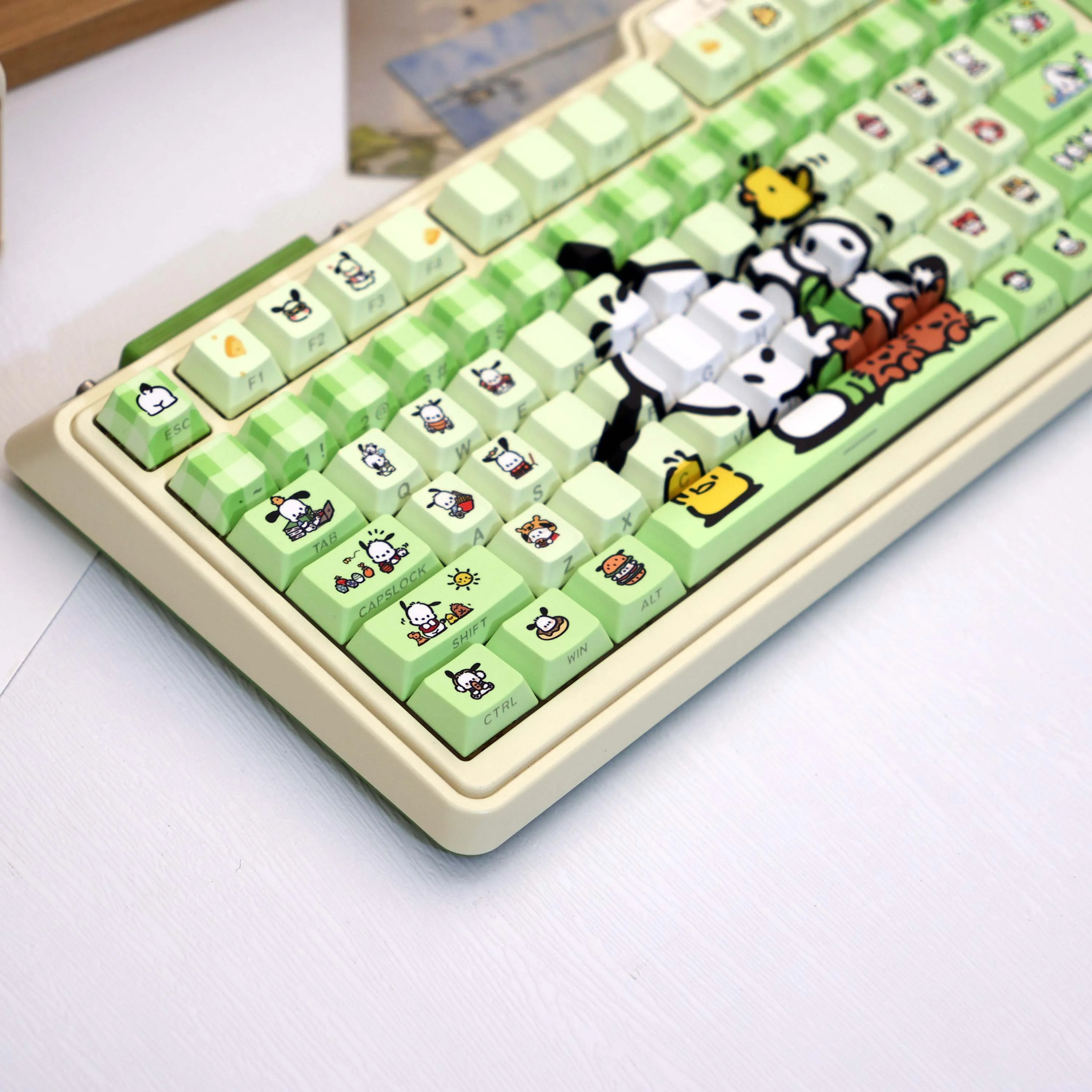 138 Keys Pochacco PBT Keycaps Cherry Side Print Translucent Dye-Sub MX Set for 61/64/68/87/96/104/108