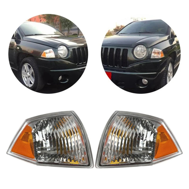 

Car Front Left Right Side Corner Light Turn Signal Indicator Light Lamp Shell For Jeep Compass 2007-2010