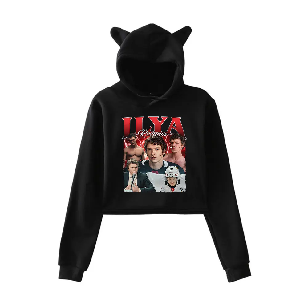 

Heated Rivalry Ilya Rozanov Hoodie Women Long Sleeve Hooded Sweatshirt Casual Fashion Crop Top